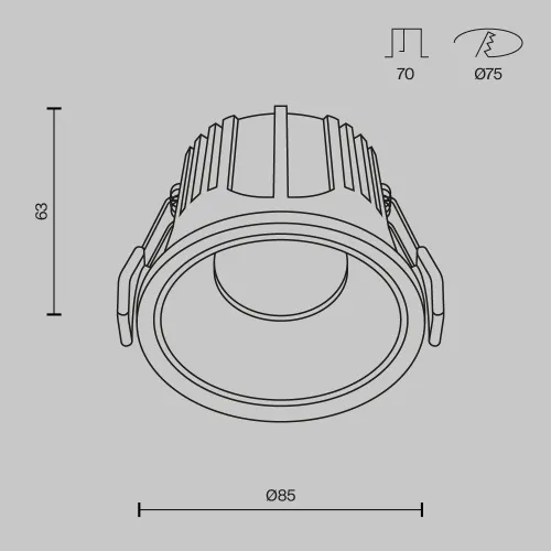 Встраиваемый светильник Maytoni Alfa LED DL043-01-15W3K-D-RD-W  фото 2