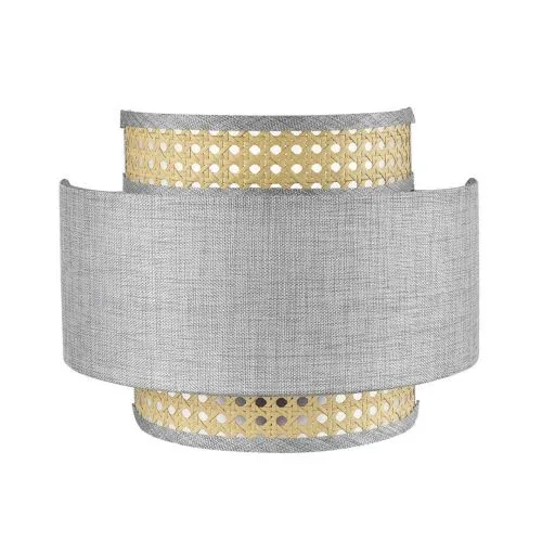 Бра LUMION  8043/1W LAUNA текстиль; ротанг искуственный/серый; бежевый 